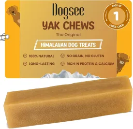 Dogsee Chew Dog Dental Chews | Long Lasting Dog Chews for Large Dogs | Yak Cheese Flavored Himalayan Dog Chew That Will Lower The Chances of Plaque and Tartar Growth | 1 Bar