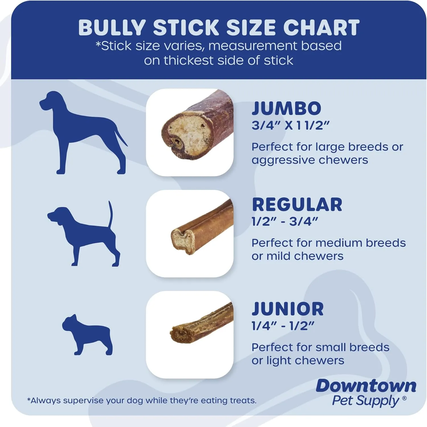 Downtown Pet Supply Bully Sticks - 12" REGULAR - 20 Pack -SOUTH AMERICA & TURKEY