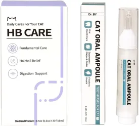 Dr.by HB Care Hairball Supplement for Cats Hairball Relief Furball Control  Dr.by Cat Oral Ampoule Enzymatic Dental Care for Cats and Kittens Brushless Toothpaste