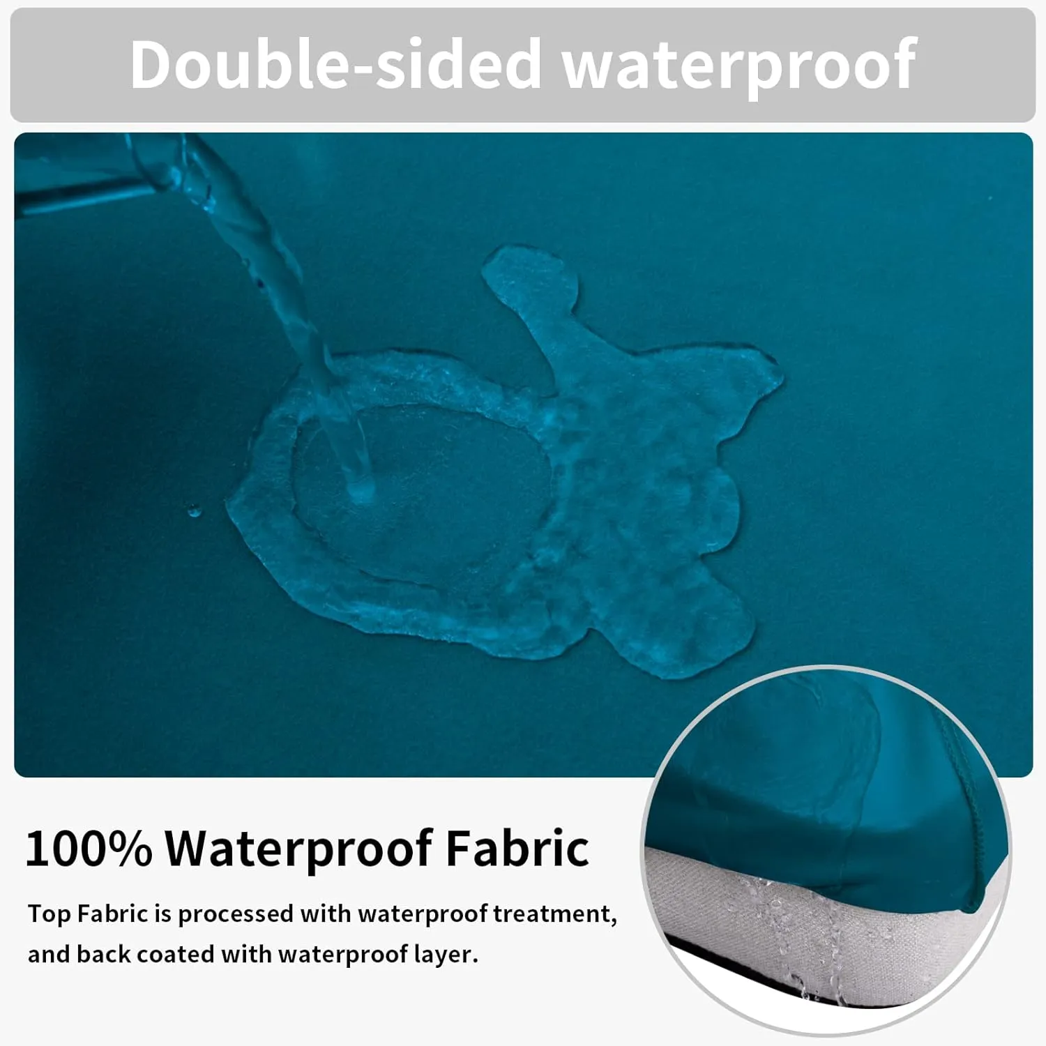 Easy-Going 100% Waterproof Chair Sofa Seat Cushion Slipcovers Couch Cushion Cover Stretch Furniture Protector for Kids, Pets (2-Piece Loveseat Cushion, Peacock Blue)