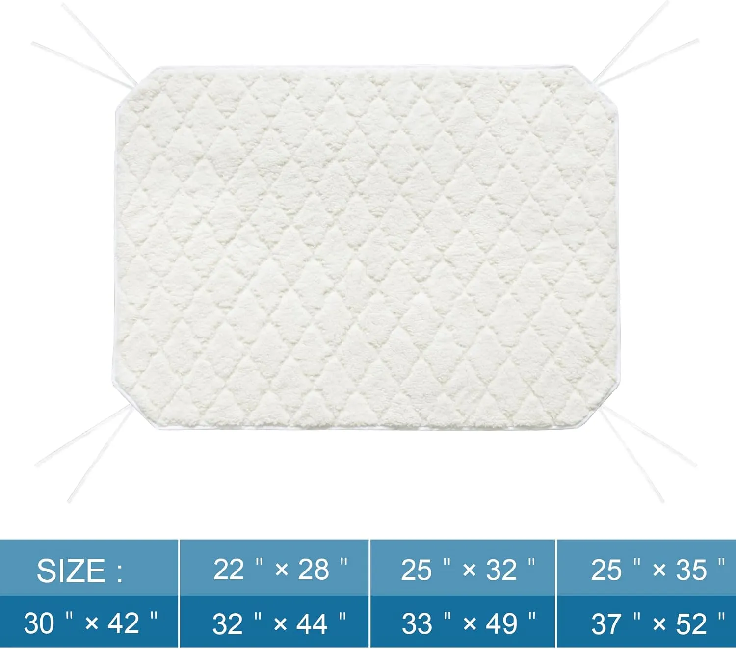 Elevated Waterproof Dog Bed Pad 2 Pack, Soft Plush Pet Pad Large, Machine Washable with Corner Straps