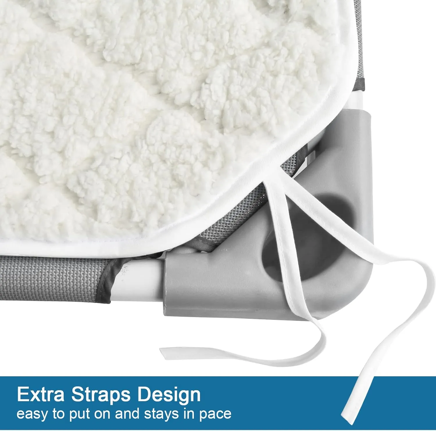 Elevated Waterproof Dog Bed Pad 2 Pack, Soft Plush Pet Pad Large, Machine Washable with Corner Straps
