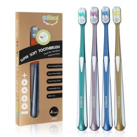 Extra Soft Toothbrush for Sensitive Gums and Teeth, Newly Upgraded 10000 Bristles Micro Nano Manual Toothbrush,Ultra Soft Toothbrushes for Adult, Pregnancy and Junior (4 Pack)