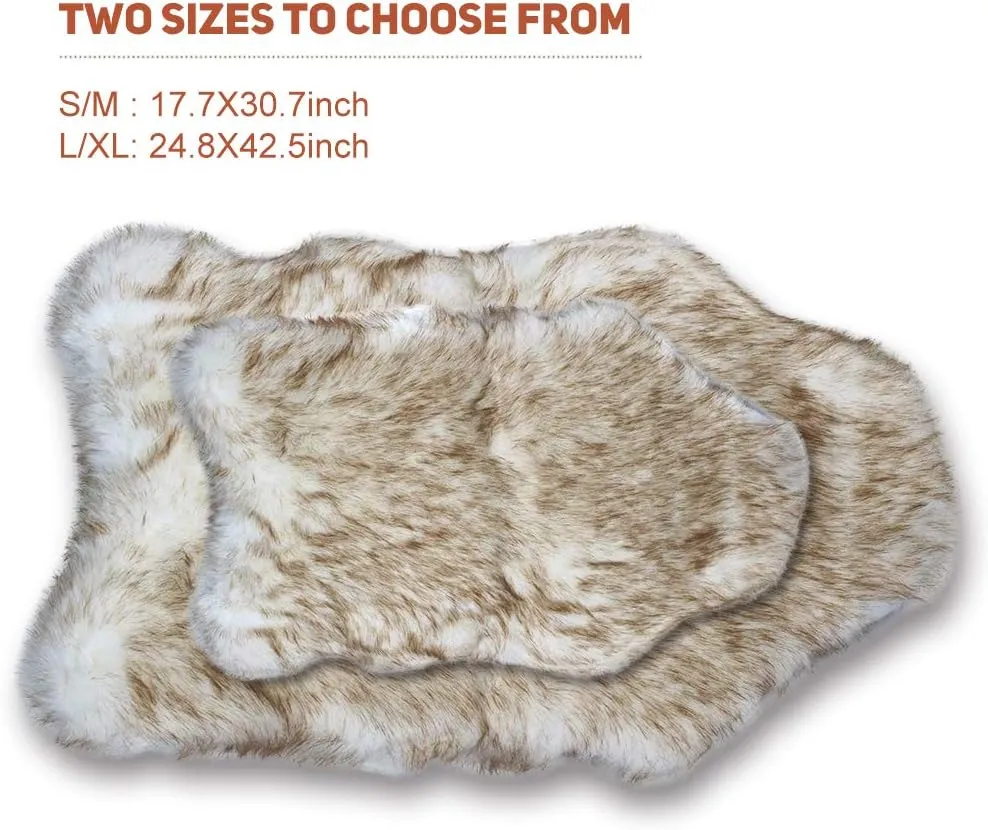 Faux Fur Pet Bed Mat, Thick Luxury Fur Throw Rug, Super Thick Padded with Removable & Washable Cover, Winter Warm Mattress for Dogs and Cats, L/XL