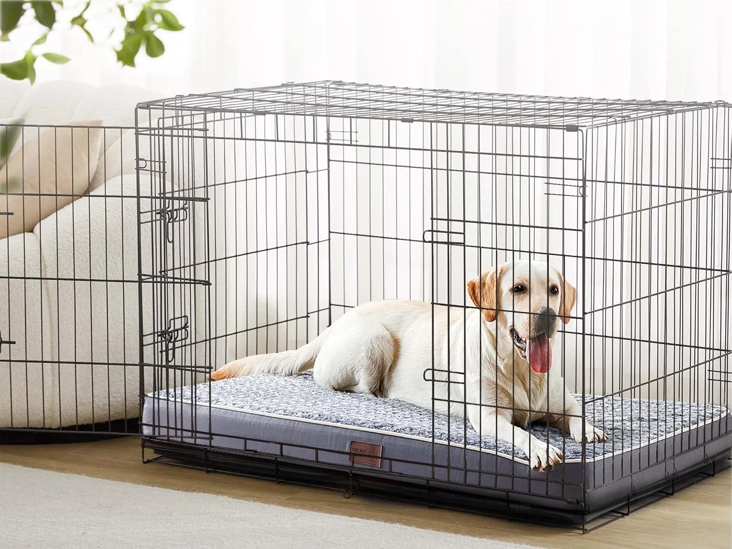 Figopage Orthopedic Memory Foam Dog Bed for Large Dogs, Waterproof Dog Crate Bed, Washable Pet Mat with Removable Cover and Nonskid Bottom