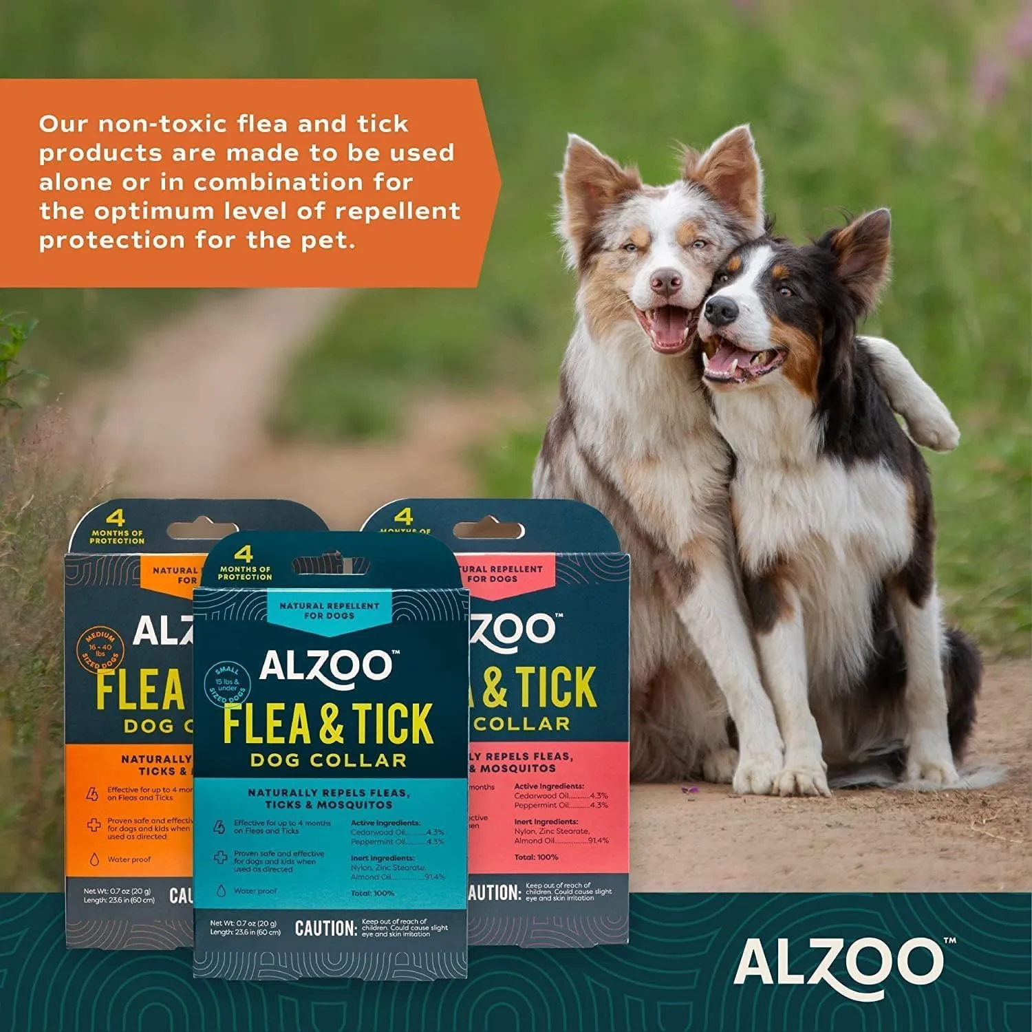 Flea & Tick Dog Collar, Helps Repel Fleas, Ticks & Mosquitoes, 100% Plant-Based Active Ingredients, Phthalates and PVC Free, for Large Dogs: 40  lbs, Single