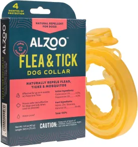 Flea & Tick Dog Collar, Helps Repel Fleas, Ticks & Mosquitoes, 100% Plant-Based Active Ingredients, Phthalates and PVC Free, for Large Dogs: 40  lbs, Single