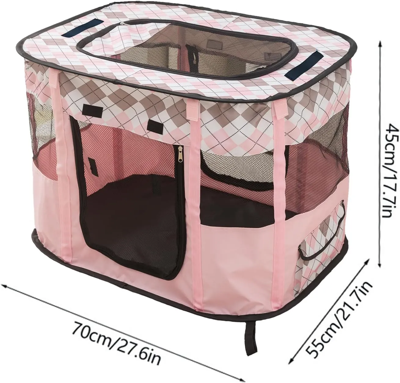 Foldable Pet Playpen, cat playpen, Puppy Play Pen for Indoors (Medium, Pink)