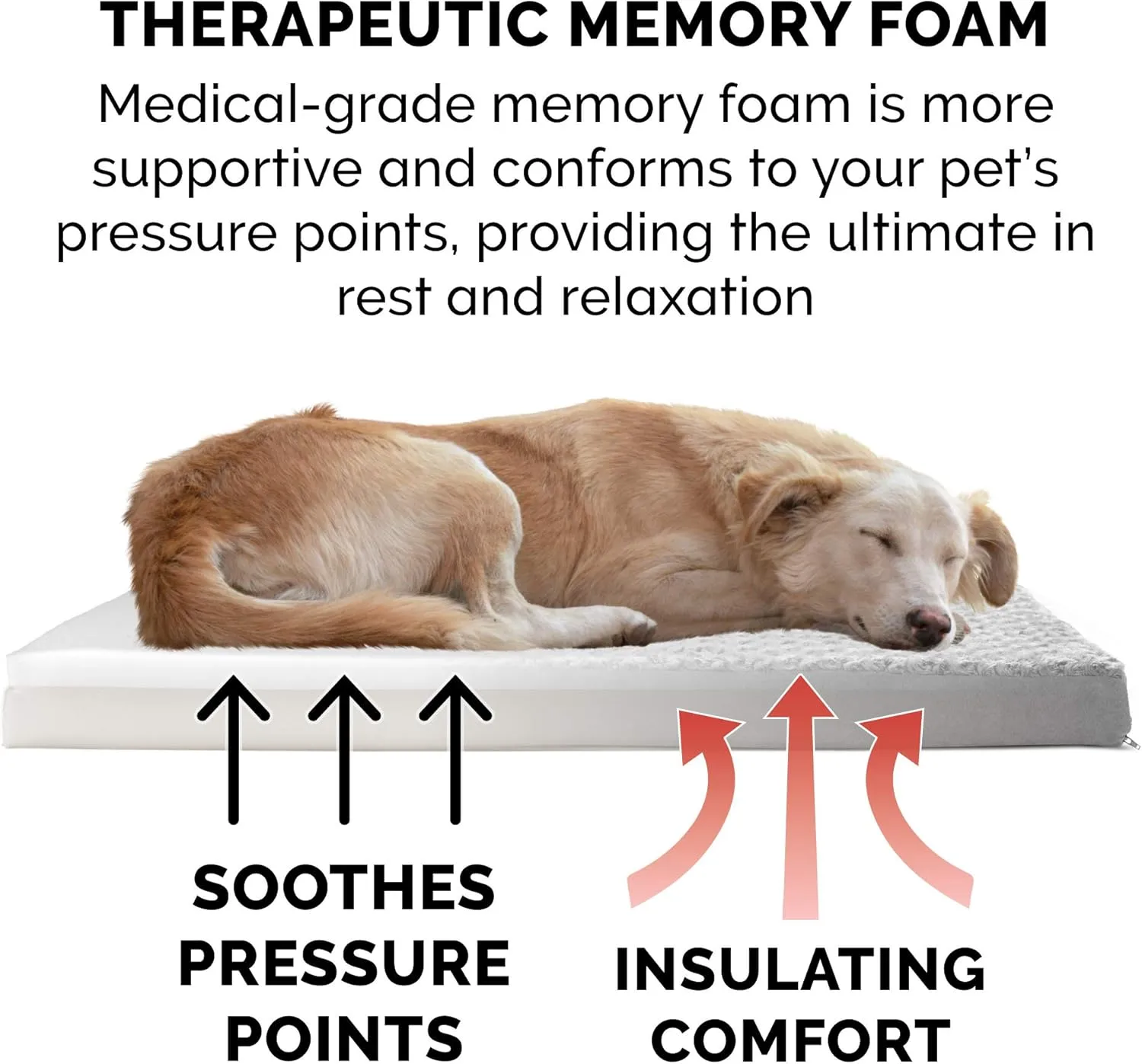 Furhaven Memory Foam Dog Bed for Large Dogs w/ Removable Washable Cover, For Dogs Up to 95 lbs - Ultra Plush Faux Fur & Suede Mattress - Gray, Jumbo/XL