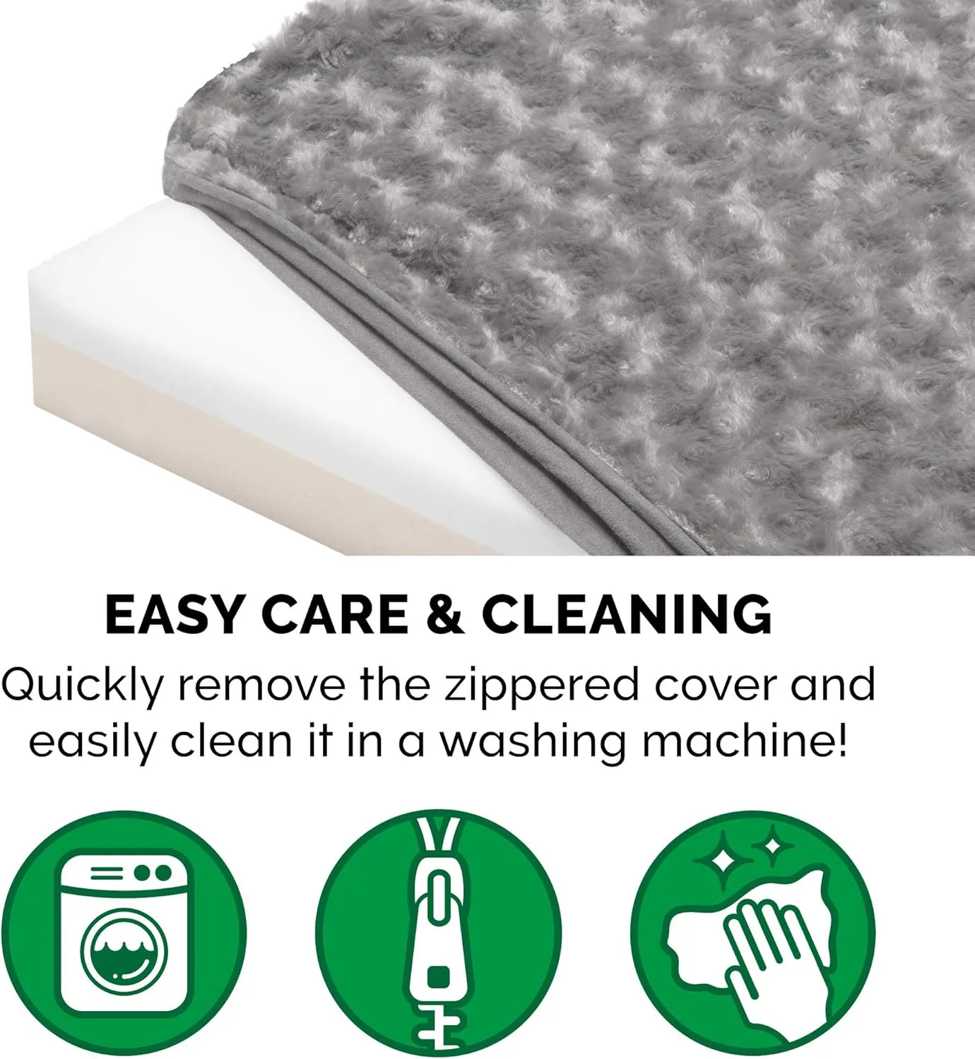 Furhaven Memory Foam Dog Bed for Large Dogs w/ Removable Washable Cover, For Dogs Up to 95 lbs - Ultra Plush Faux Fur & Suede Mattress - Gray, Jumbo/XL
