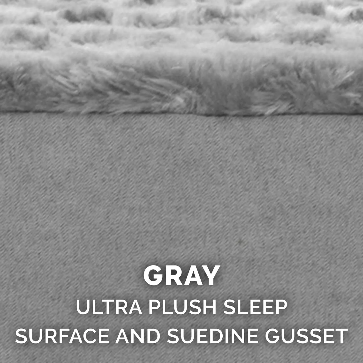 Furhaven Memory Foam Dog Bed for Large Dogs w/ Removable Washable Cover, For Dogs Up to 95 lbs - Ultra Plush Faux Fur & Suede Mattress - Gray, Jumbo/XL