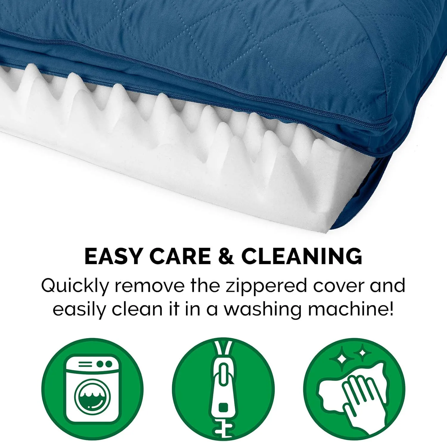 Furhaven Orthopedic Dog Bed for Large Dogs w/ Removable Bolsters & Washable Cover, For Dogs Up to 95 lbs - Quilted Sofa - Navy (Blue), Jumbo/XL