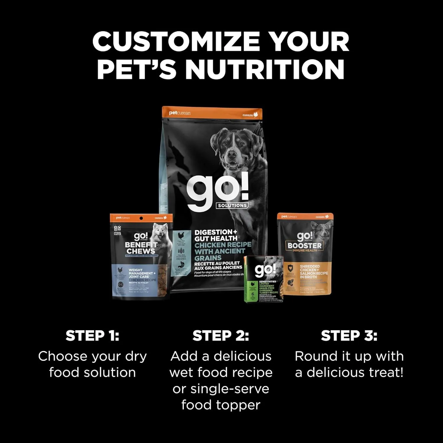 Go! Solutions Digestion   Gut Health, Dry Dog Food, Chicken Recipe with Ancient Grains, 12 lb Bag