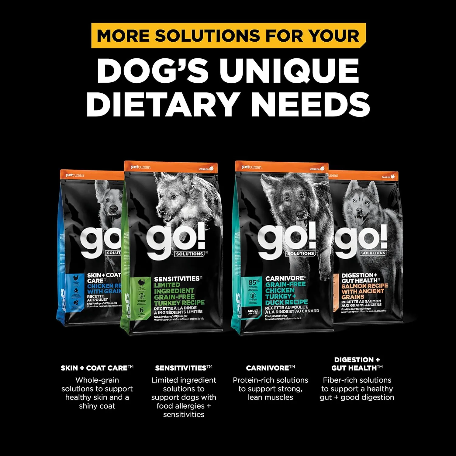 Go! Solutions Weight Management   Joint Care, Grain-Free Dry Dog Food, Chicken Adult and Senior Recipe, 22 lb Bag
