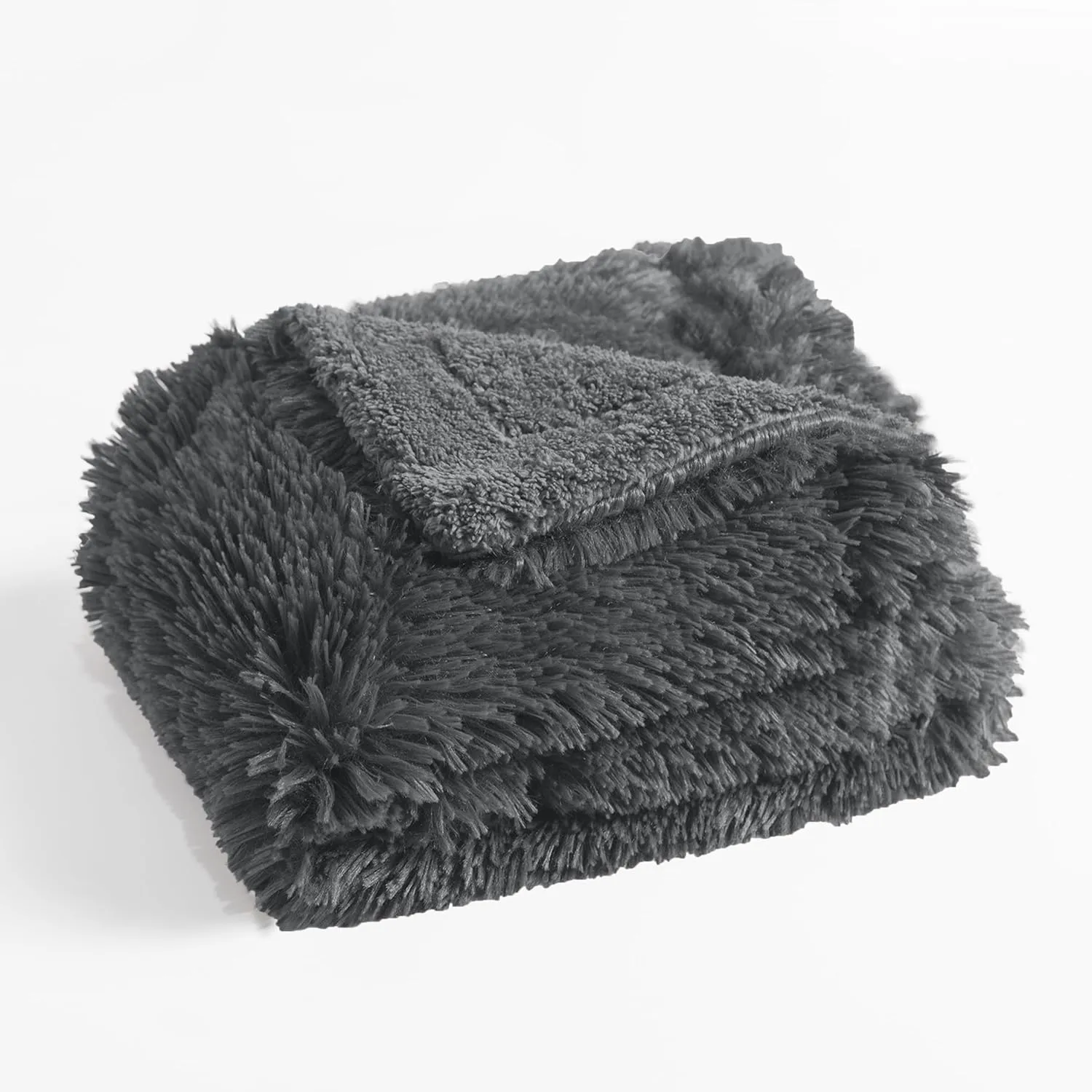 gogobunny Waterproof Dog Blanket for Large Dogs, Cats, Puppy, Reversible Faux Fur Pet Throw Blanket, Washable, Calming Furniture Protection for Sofa Bed (50x60 Inch (Pack of 1), Grey)