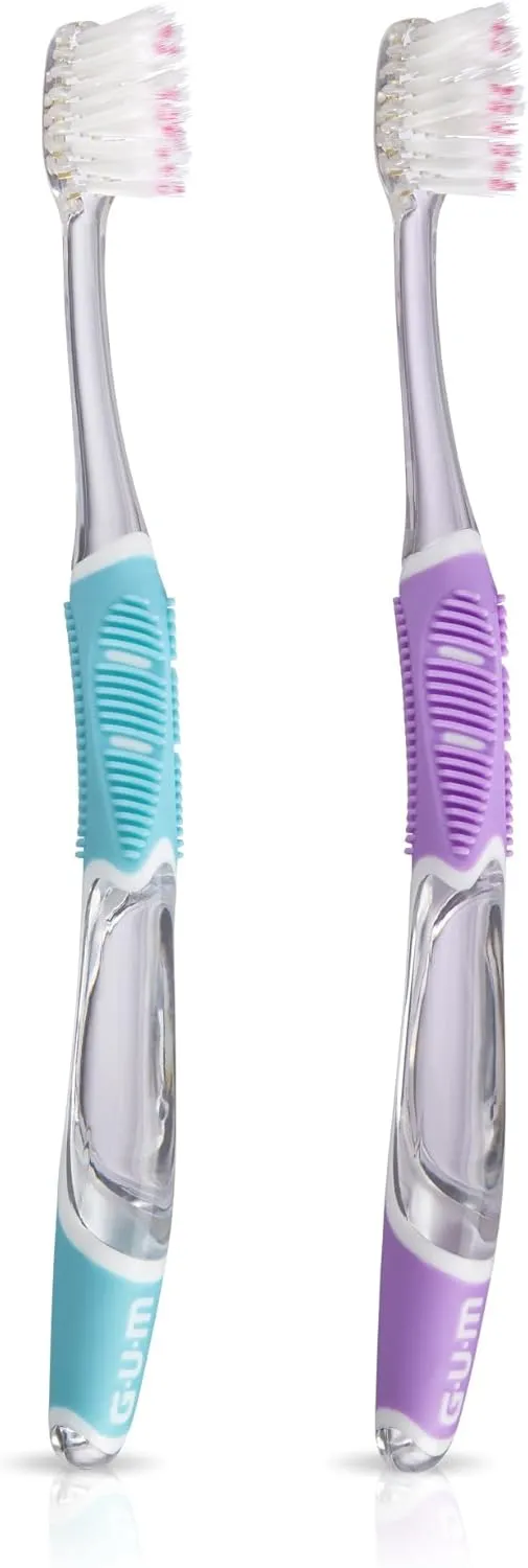GUM Technique Deep Clean Sensitive Toothbrush, Compact Head & Ultra Soft Tapered Bristles for Adults with Sensitive, 1ct (12pk)