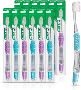 GUM Technique Deep Clean Sensitive Toothbrush, Compact Head & Ultra Soft Tapered Bristles for Adults with Sensitive, 1ct (12pk)