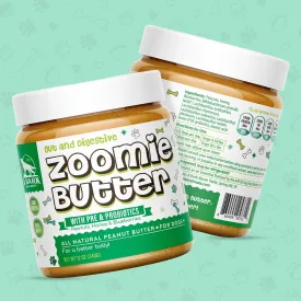 Gut & Digestive Pre & Probiotic Dog Peanut Butter Spread, All Natural Dog Treat. Human Grade & Safe Puppy Food, Peanuts & Blueberries for Digestion, Inflammation, Grown & Made in USA