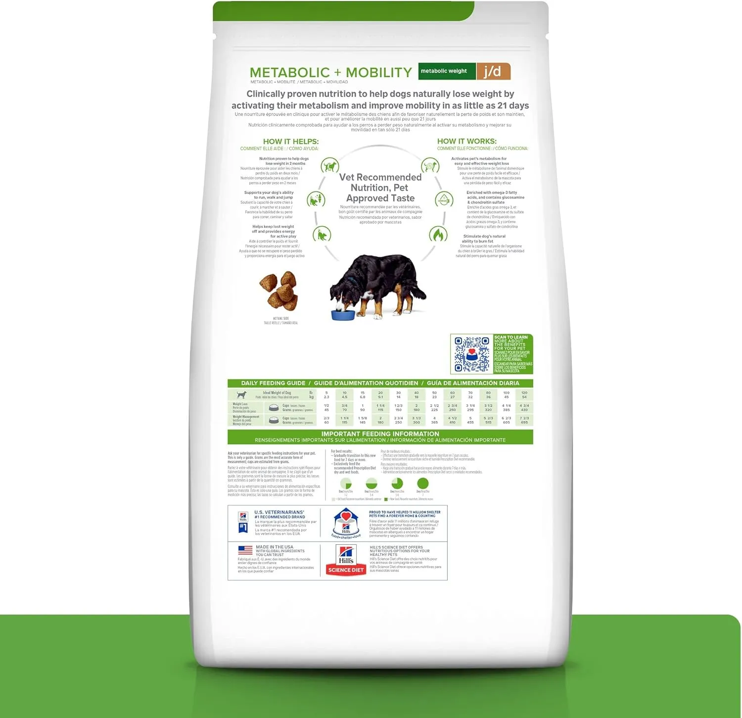 HILL'S PRESCRIPTION DIET Metabolic   Mobility, Weight   j/d Joint Care Chicken Flavor Dry Dog Food, Veterinary Diet, 8.5 lb. Bag