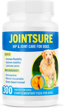 Hip and Joint Supplement for Dogs 300 Tablets | Formulated with Glucosamine & Chondroitin for Dogs | Proven to Improve Mobility & Increase Flexibility | All Breeds & Sizes