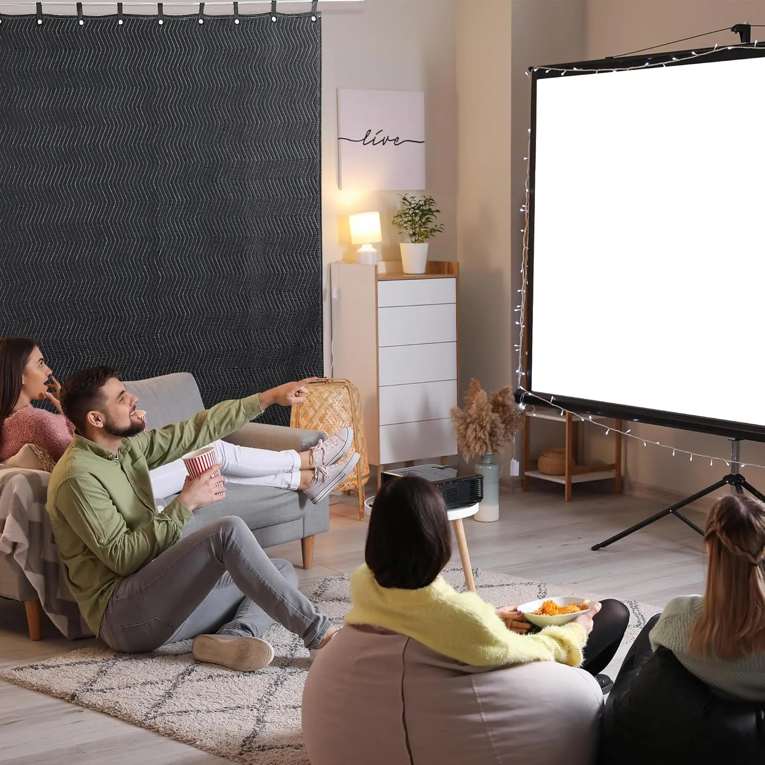 HOMBYS Large Sound Dampening Blanket, 96" x 80" Sound Absorbing Panel with Grommets for Wall Hanging, Noise Reduce Curtains for Recording Studio Use and Basements, 96" x 80", Black