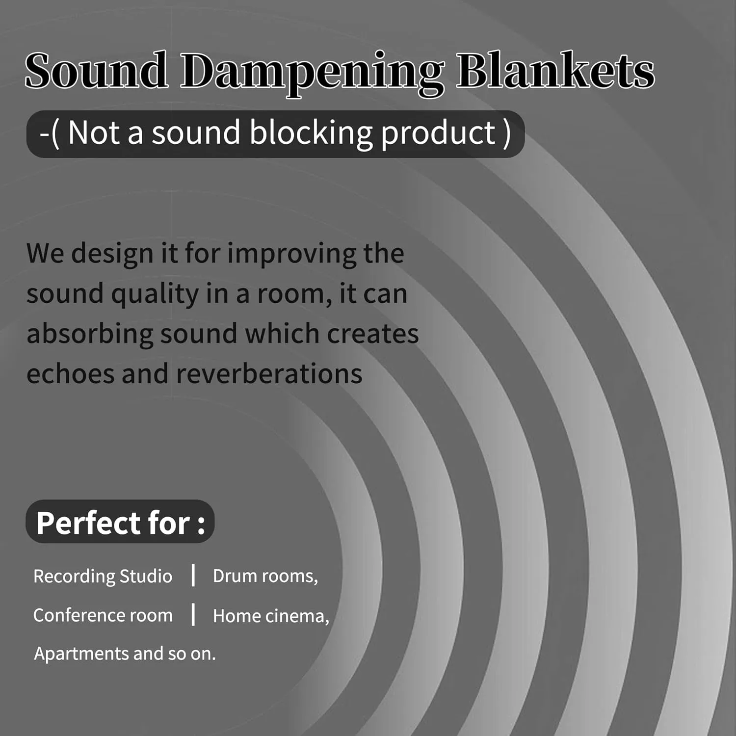 HOMBYS Large Sound Dampening Blanket, 96" x 80" Sound Absorbing Panel with Grommets for Wall Hanging, Noise Reduce Curtains for Recording Studio Use and Basements, 96" x 80", Black