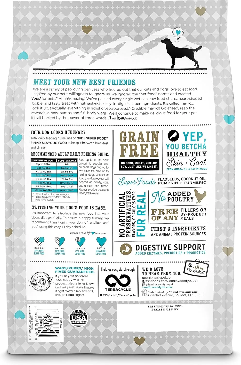 I and love and you Nude Super Food Dry Dog Food - Salmon   Whitefish - Prebiotic   Probiotic, Grain Free, Real Meat, No Fillers, 5lb Bag