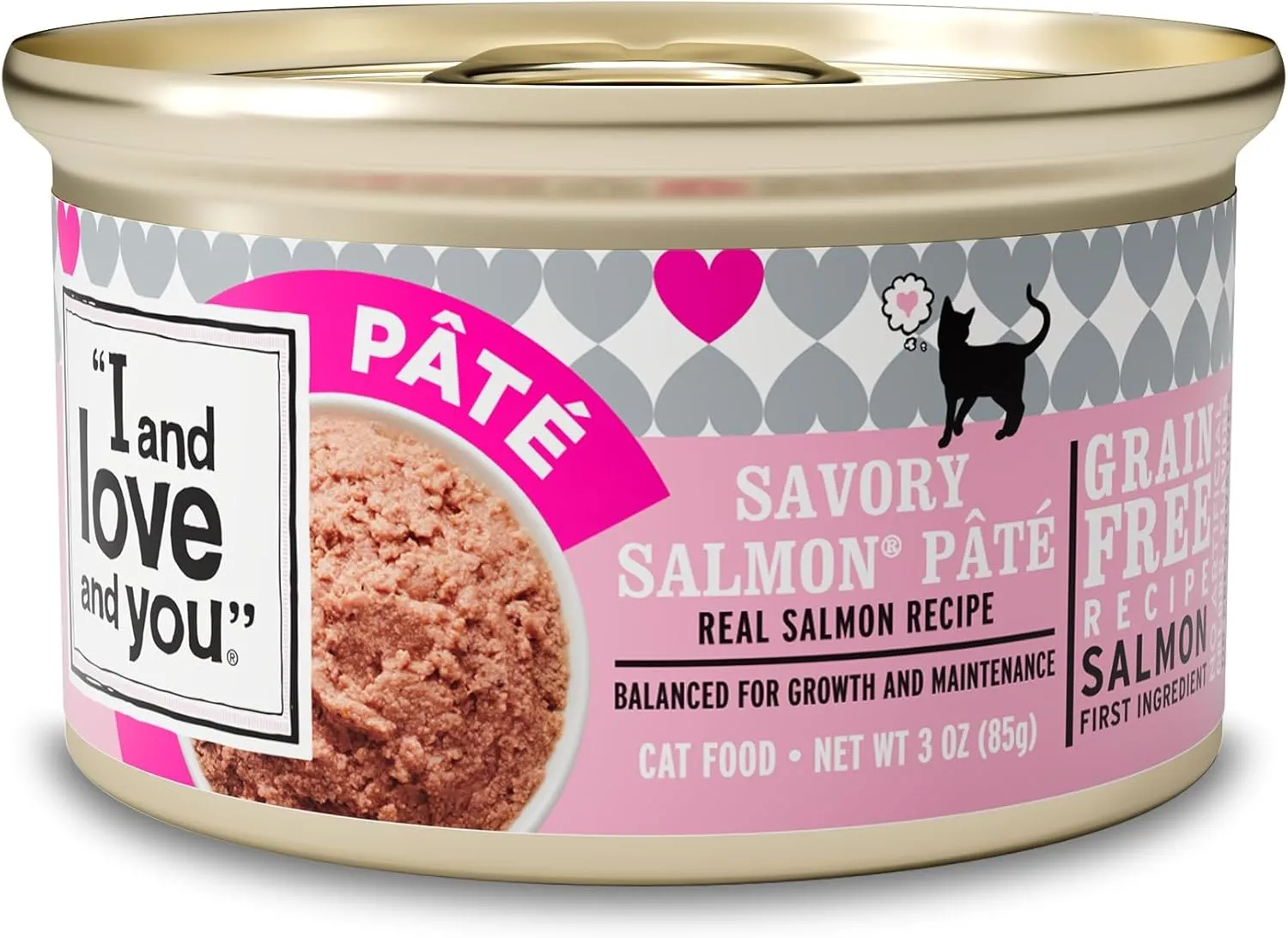 I and love and you Wet Cat Food - Savory Salmon Pt - Salmon Recipe, Grain Free, Filler Free, 3oz Pack of 24 Cans