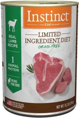 Instinct Limited Ingredient Diet, Wet Canned Dog Food, Grain Free - Real Lamb, 13.2 oz. Cans (Pack of 6)