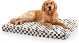 JOEJOY Dog Bed for Large Dogs, Large Orthopedic Dog Bed with Removable Washable Cover, Cute Modern Plush & Memory Egg Crate Foam Dog Bed, 36 x 27 inch, Cofffee