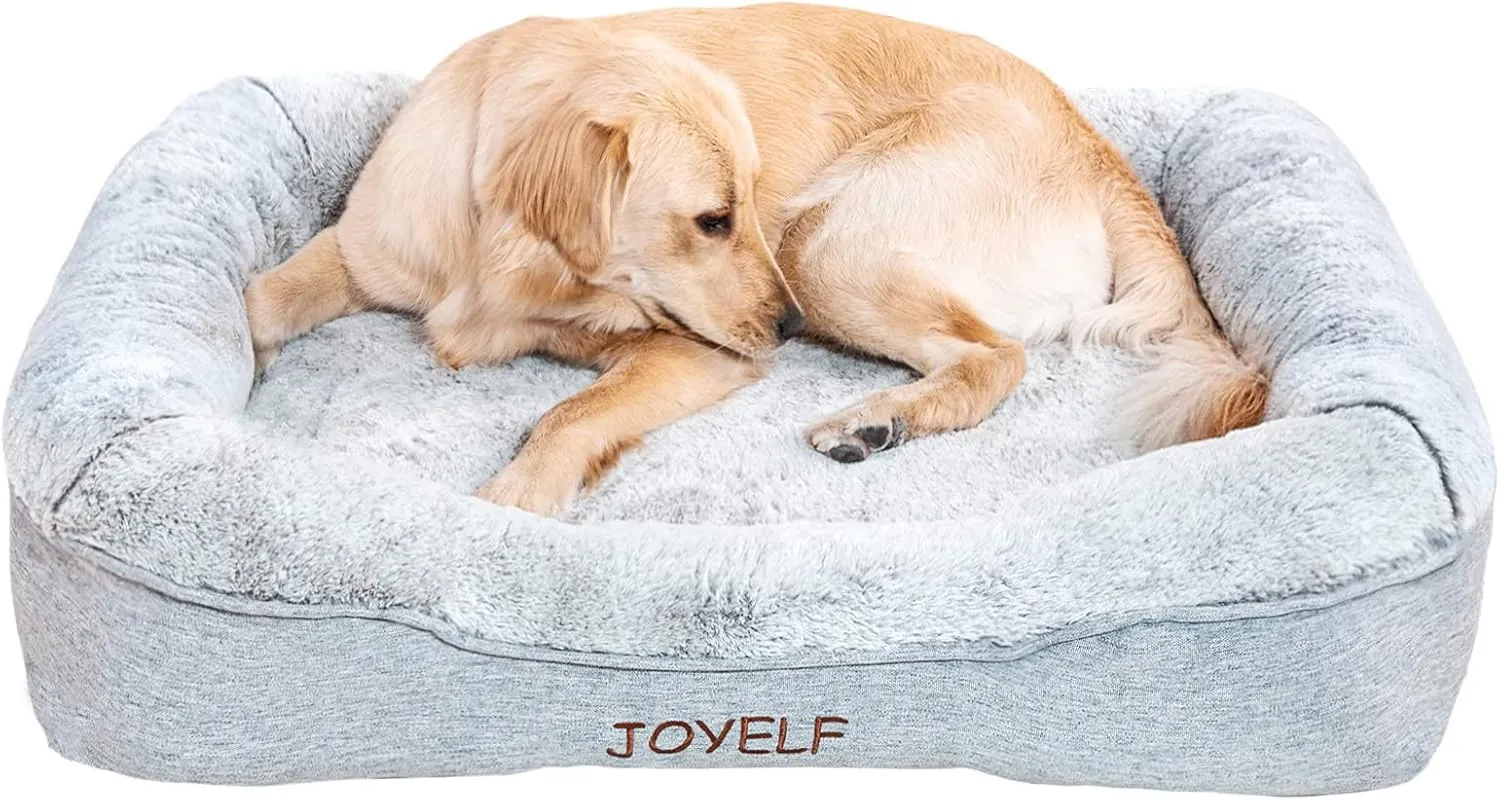 JOYELF Memory Foam Dog Bed XLarge Orthopedic Pet Bed with Washable Cover, Independent Mat Design with Free Waterproof Liner Included