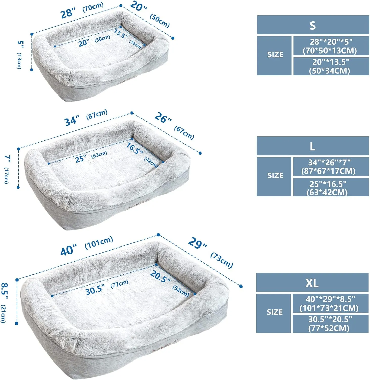 JOYELF Memory Foam Dog Bed XLarge Orthopedic Pet Bed with Washable Cover, Independent Mat Design with Free Waterproof Liner Included