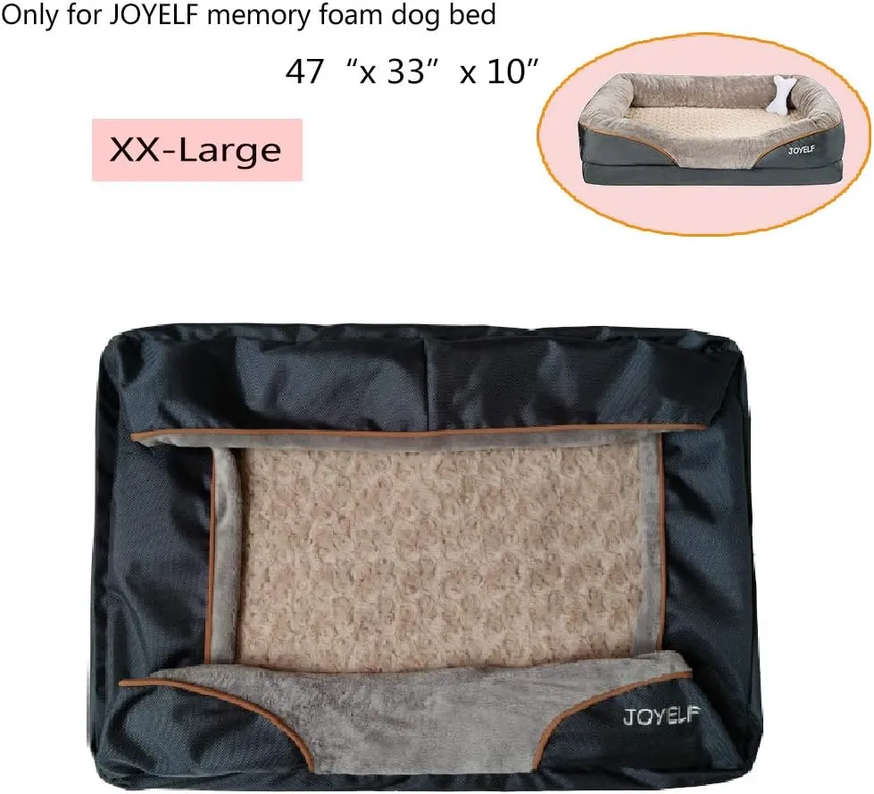 JOYELF XX-Large Memory Foam Dog Bed Replacement Cover for 47'' x 33''