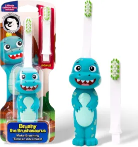 Kids Soft Bristle Dinosaur Toothbrush for Ages 2 , Gentle and Cute Toothbrush for Children with Replaceable Brush Head, Ergonomic Handle Kids Brush for Teeth Care Ideal for Toddlers, Dinosaur Design