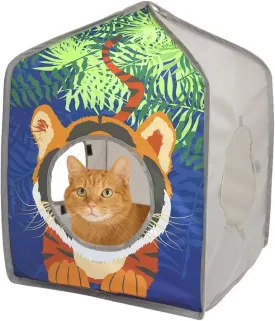 Kitty City Safari Jungle Collapsible Cat Toy Collection, House