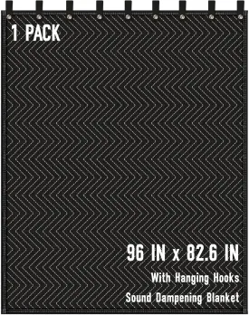 Large Sound Dampening Blanket,96" x 80" Sound Absorbing Studio Blanket,Noise Cancelling Studio Acoustic Blanket Curtain/Light Blocker/Moving Blanket
