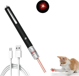 Laser Pointer for Cats Dogs Rechargeable Cat Laser Toys Interactive Cat Toys for Indoor Pet Toys Laser Presentation Remotes Red Light (1 PCS Pack Red Light, USB Rechargeable)