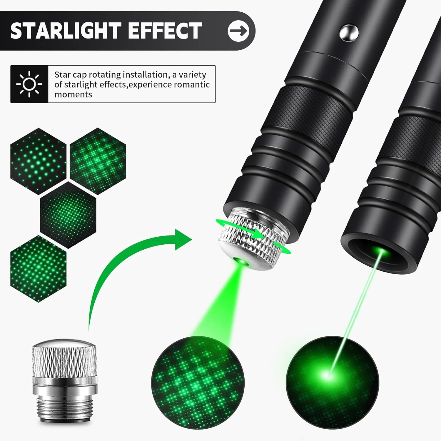 Laser Pointer High Power, Green Laser Pointer Indicator Light, Long Range Lazer Pointer for Hiking, USB Charge