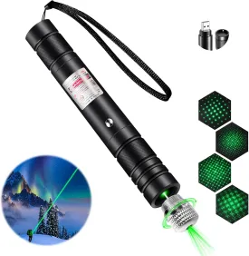 Laser Pointer High Power, Green Laser Pointer Indicator Light, Long Range Lazer Pointer for Hiking, USB Charge
