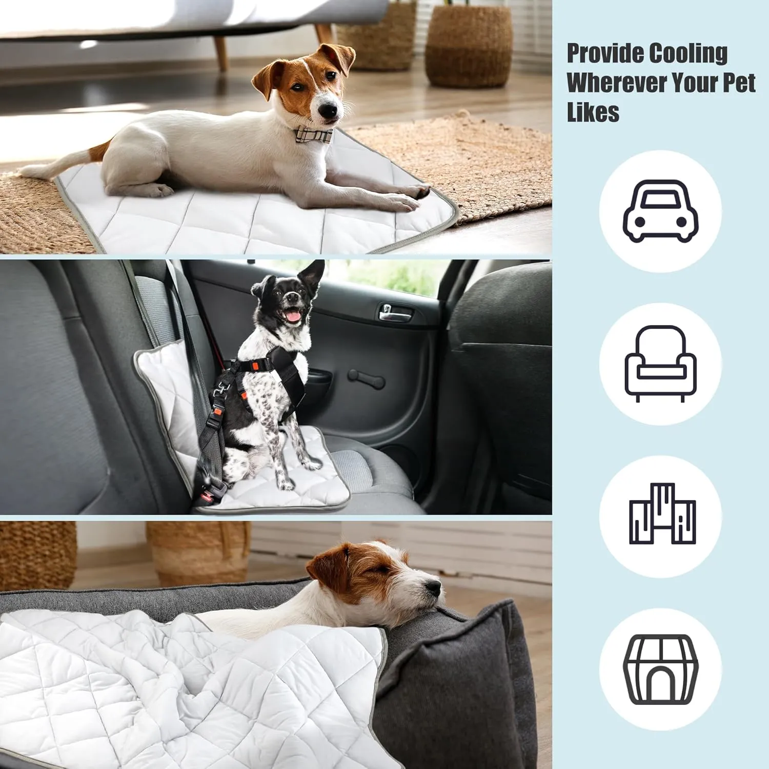 Leekalos Dog Cooling Mat,Pet Cooling Pads for Dogs Blanket,Summer Cooling Bed for Cats Blanket,Portable Pet Cooling Cushion for Home & OutdoorKeep Cooling for Pets (Cool Grey, Small(22"x28"))