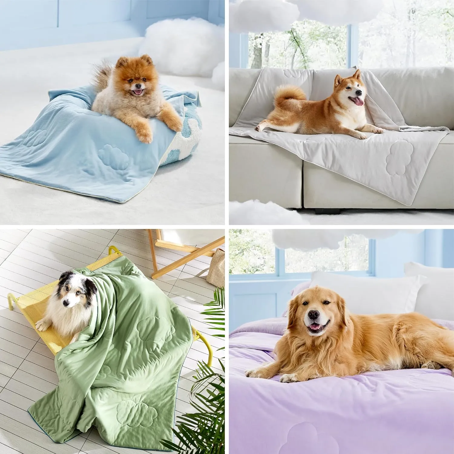 Lesure Premium Cooling Dog Blankets for Bed - Washable Dog Cooling Throw Blanket with Q-MAX>0.4Durable Self Cooling Pet Mat, Soft Cooling Summer Blanket for Hot Weather, Blue, 60x80