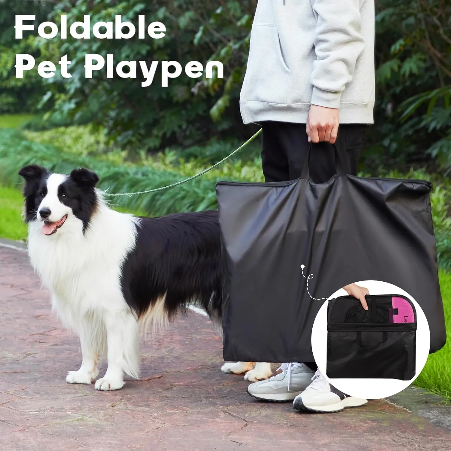 Love's Cabin Pet Puppy Playpen, Medium Dog Tent Crate, Portable Foldable Dog Kennel with Carrying Case, Removable Zipper Top, Pink