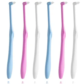 LOVEWEE End-Tuft Tapered Trim Toothbrush, 6 PCS Tufted Toothbrush Interspace Brush Wisdom Gap Toothbrush for Orthodontic Braces Bridges Line and Detail Cleaning