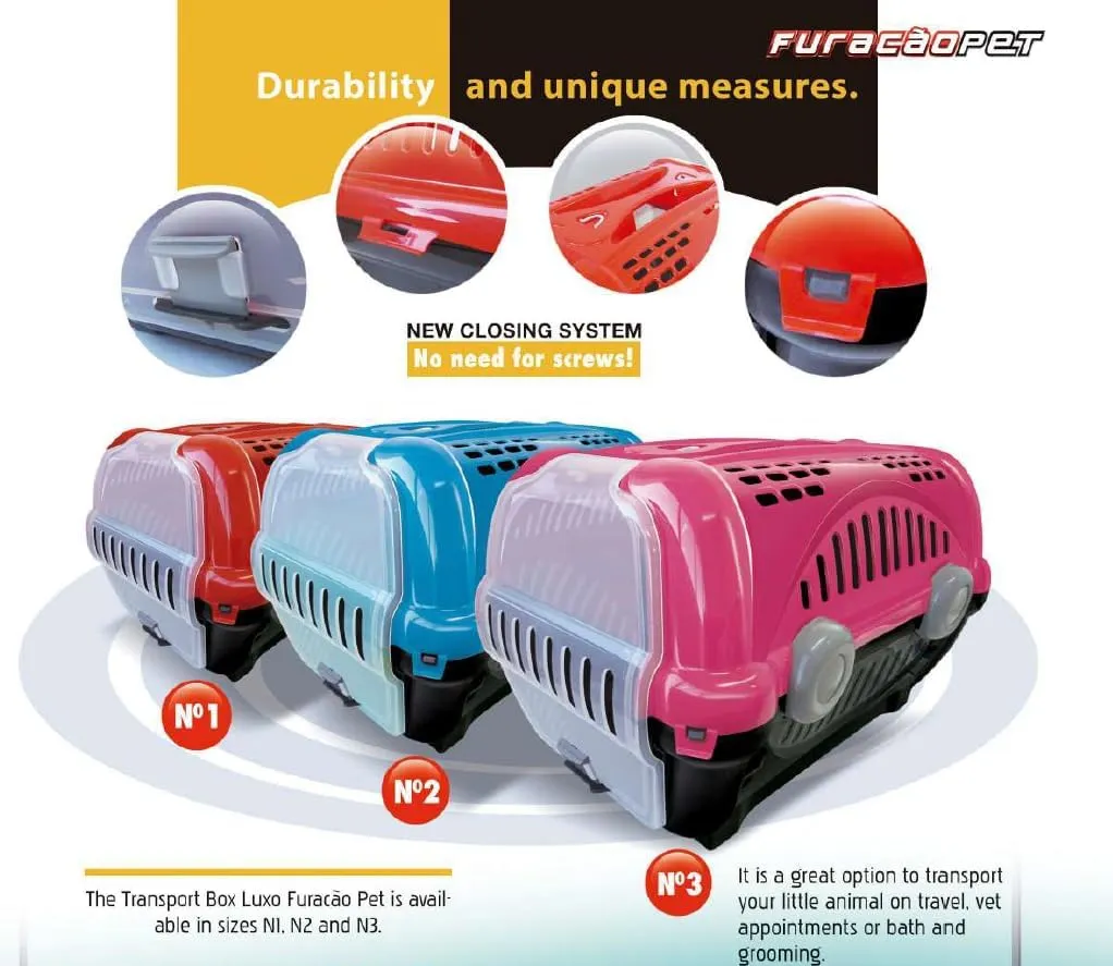 Luxury Portable Pet Carrier  Travel Crate for Cats and Small Dogs  Stylish, Lightweight, Easy to Assemble  Durable Plastic with Ventilated Design (Pink, 12H X 13.5W X 18.5L up to 26lbs)