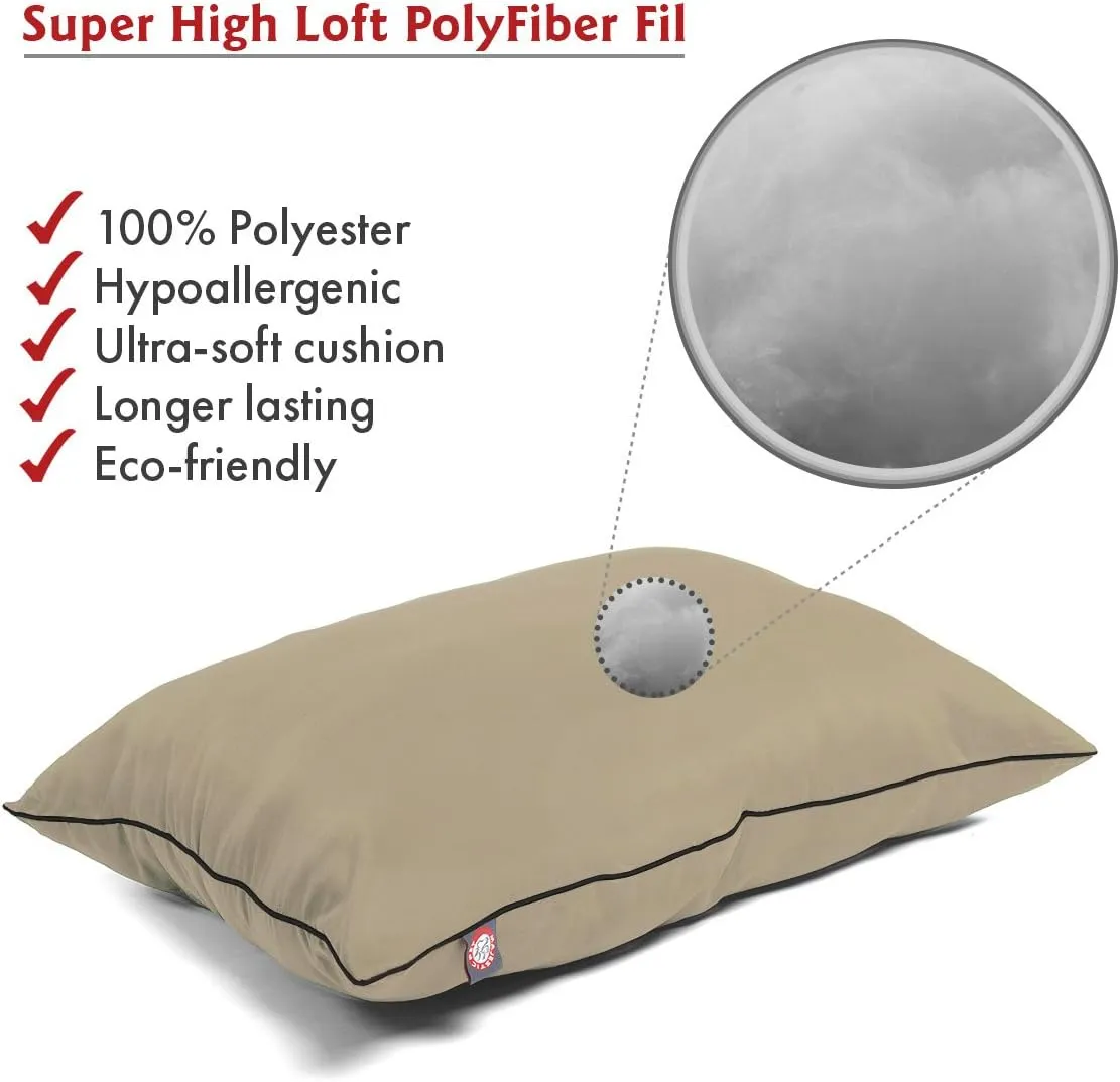 Majestic Pet Rectangle Medium Dog Bed Washable  Non Slip Comfy Pet Bed  Dog Crate Bed Super Value Pillow Dog Bed  Dog Kennel Bed for Sleeping - Dog Bed Medium Breed 35 x 28 Inch  Solid Khaki