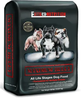 Maximum Bully - All Life Stage Performance Dog Food. High Protein 32% - High Fat 22%. 30lb Bag.