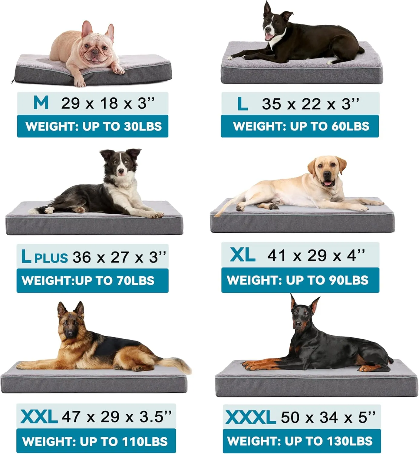Memory Foam Large Dog Bed, Cooling Dog Beds for Large Dogs, Washable Orthopedic Pet Bed for Crate with Joint Relief Memory Foam, Waterproof Liner and Plush Cover (35x 22)