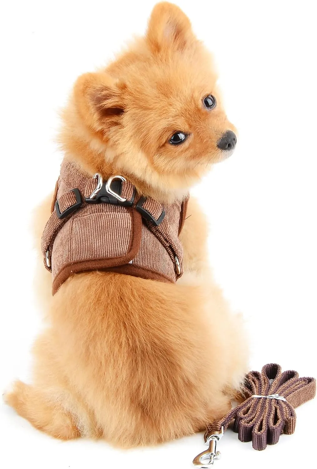 Mesh Harness for Small Dogs Large Cats No Pull No Choke Escape Proof Padded Vest Puppy Leash Lead for Kitten Walking Jacket Adjustable Training Collar Corduroy Soft Comfy Material