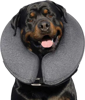 MIDOG Inflatable Dog Neck Donut Collar Alternative After Surgery, Soft Protective Recovery Cone for Small Medium Large Dogs and Cats Puppies - Alternative E Collar (Gray, XL)