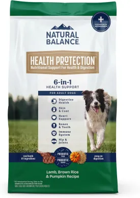 Natural Balance Health Protection Dry Dog Food  Whole Body Health, Easy on Digestion Dog Food Made with Lamb, Brown Rice & Pumpkin for Dogs - 24lbs.